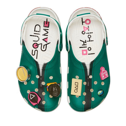 Crocs - Adults Squid Games Classic Clog Green  With Jibbitz